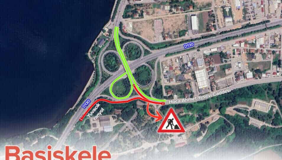 Başiskele D-130 Karayolu'nda Üstyapı Çalışması Nedeniyle Geçici Trafik Kapanışı 1-2 Mayıs'ta Uygulanacak